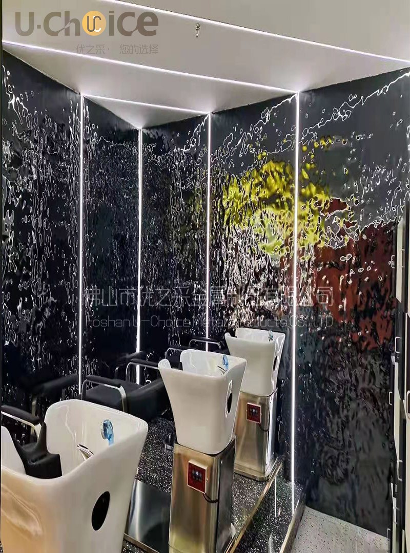 山西省太原市理發(fā)店 水波紋不銹鋼裝飾項(xiàng)目
